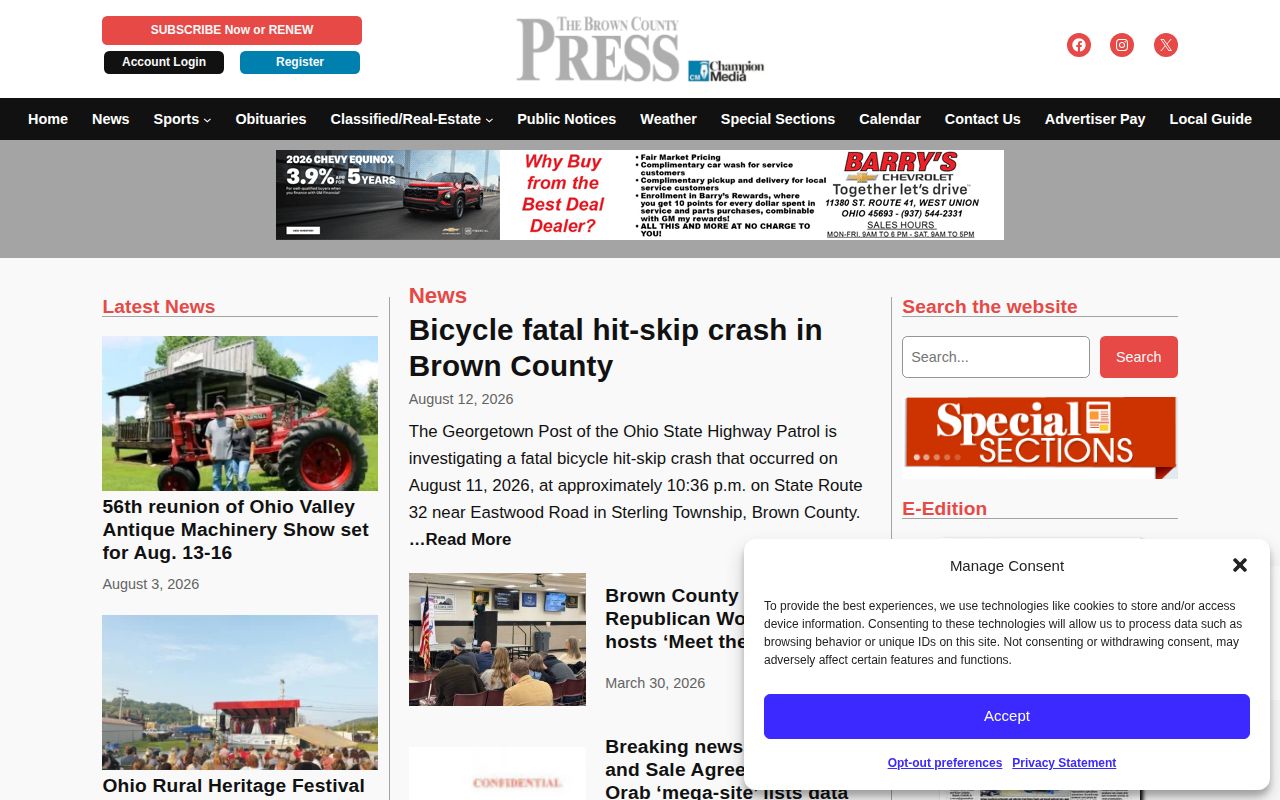 Brown County Press crime-news and arrest-record source